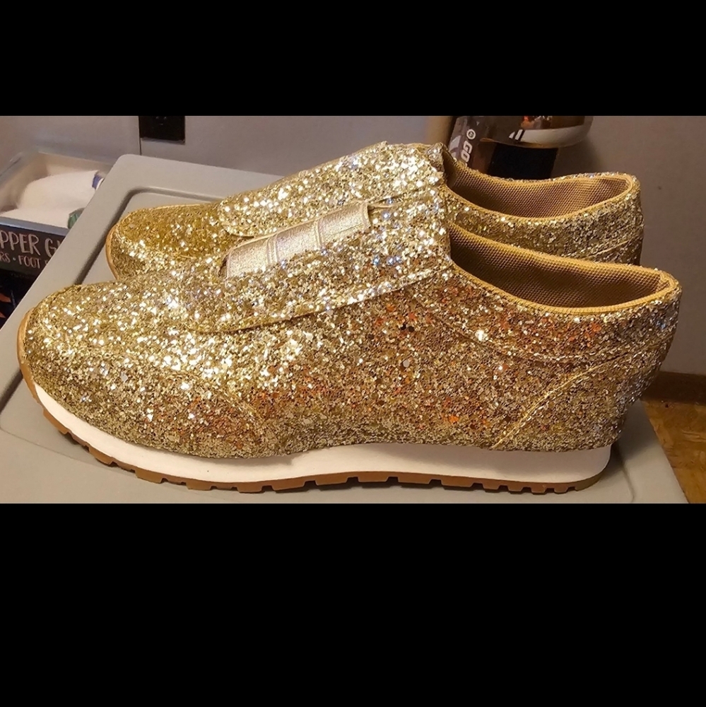 Sparkling Gold Sneakers - Picture 2 of 5